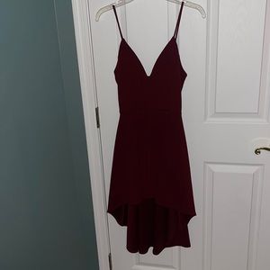 Burgundy High Low Dress